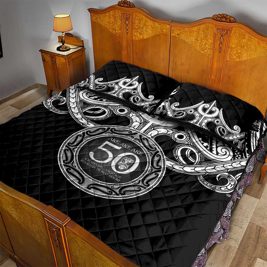 Kia Kaha Te Reo Maori New Zealand Quilt Bed Set 50th Anniversary Ake Ake Ake - Aussie Hoodie