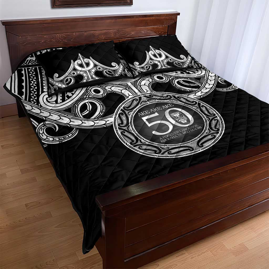 Kia Kaha Te Reo Maori New Zealand Quilt Bed Set 50th Anniversary Ake Ake Ake - Aussie Hoodie