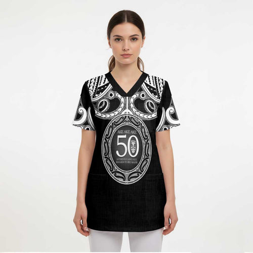Kia Kaha Te Reo Maori New Zealand Scrub Top 50th Anniversary Ake Ake Ake - Aussie Hoodie
