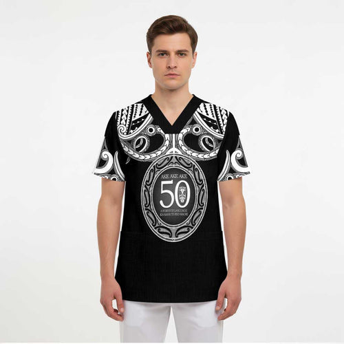 Kia Kaha Te Reo Maori New Zealand Scrub Top 50th Anniversary Ake Ake Ake - Aussie Hoodie