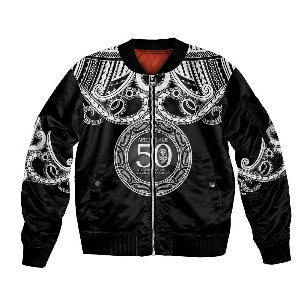 Kia Kaha Te Reo Maori New Zealand Sleeve Zip Bomber Jacket 50th Anniversary Ake Ake Ake - Aussie Hoodie