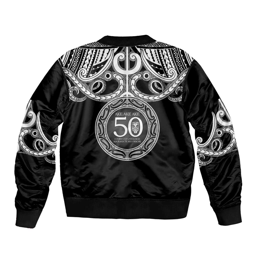 Kia Kaha Te Reo Maori New Zealand Sleeve Zip Bomber Jacket 50th Anniversary Ake Ake Ake - Aussie Hoodie