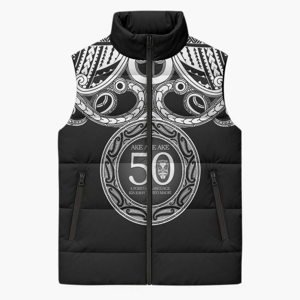 Kia Kaha Te Reo Maori New Zealand Sleeveless Puffer Jacket 50th Anniversary Ake Ake Ake - Aussie Hoodie