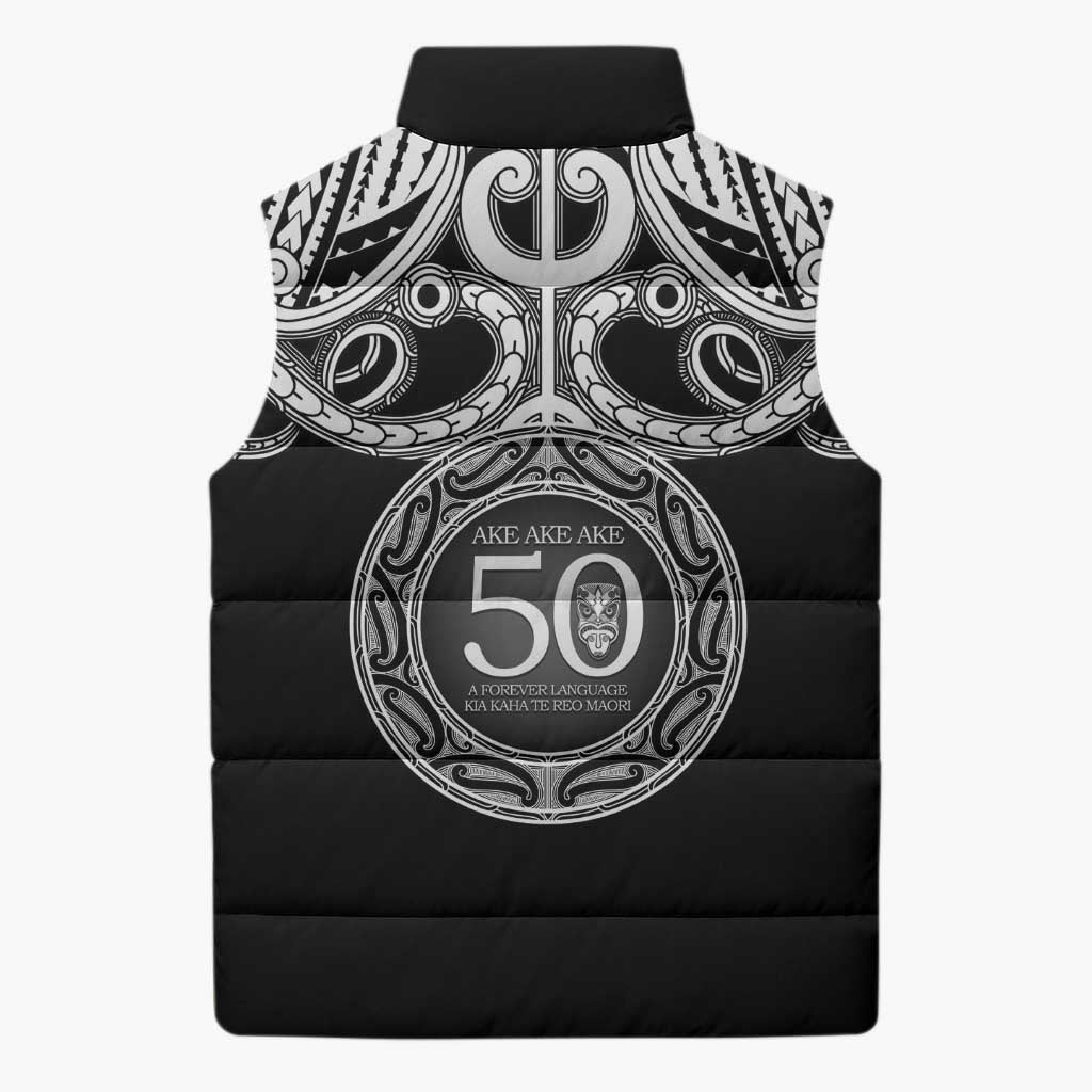 Kia Kaha Te Reo Maori New Zealand Sleeveless Puffer Jacket 50th Anniversary Ake Ake Ake - Aussie Hoodie