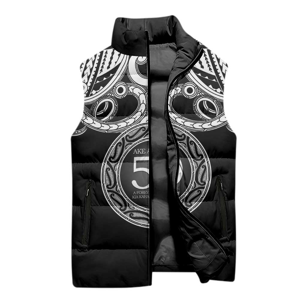 Kia Kaha Te Reo Maori New Zealand Sleeveless Puffer Jacket 50th Anniversary Ake Ake Ake - Aussie Hoodie