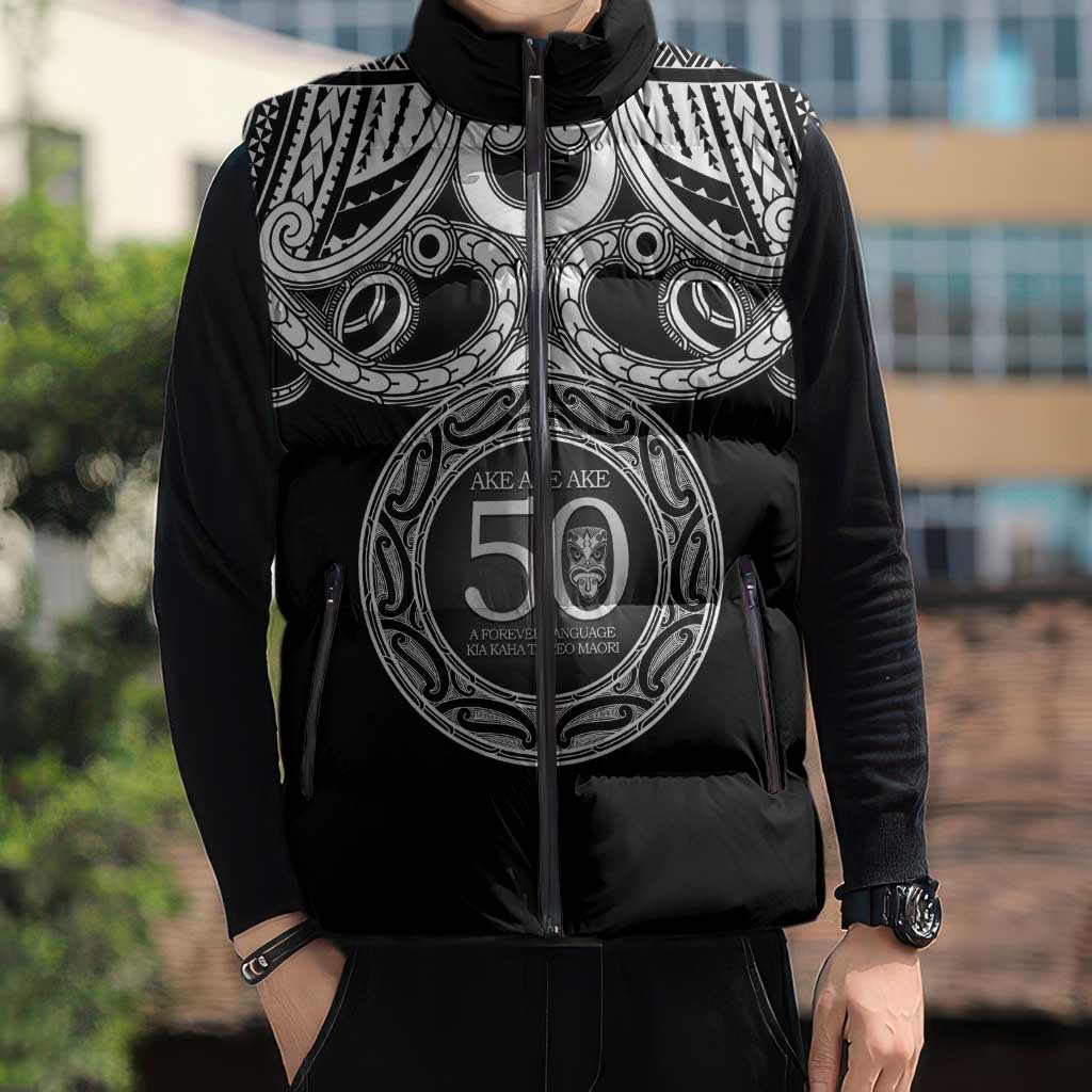 Kia Kaha Te Reo Maori New Zealand Sleeveless Puffer Jacket 50th Anniversary Ake Ake Ake - Aussie Hoodie