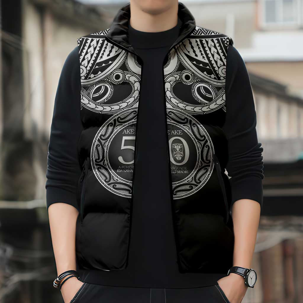Kia Kaha Te Reo Maori New Zealand Sleeveless Puffer Jacket 50th Anniversary Ake Ake Ake - Aussie Hoodie