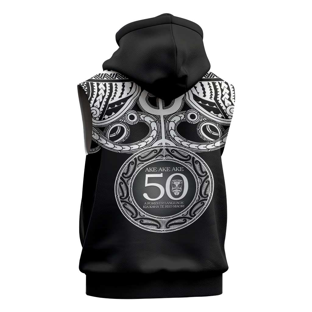 Kia Kaha Te Reo Maori New Zealand Sleeveless Zip Hoodie 50th Anniversary Ake Ake Ake LT14