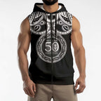 Kia Kaha Te Reo Maori New Zealand Sleeveless Zip Hoodie 50th Anniversary Ake Ake Ake LT14