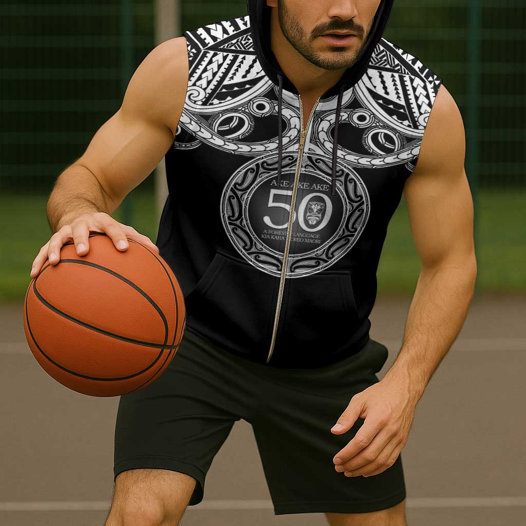 Kia Kaha Te Reo Maori New Zealand Sleeveless Zip Hoodie 50th Anniversary Ake Ake Ake - Aussie Hoodie