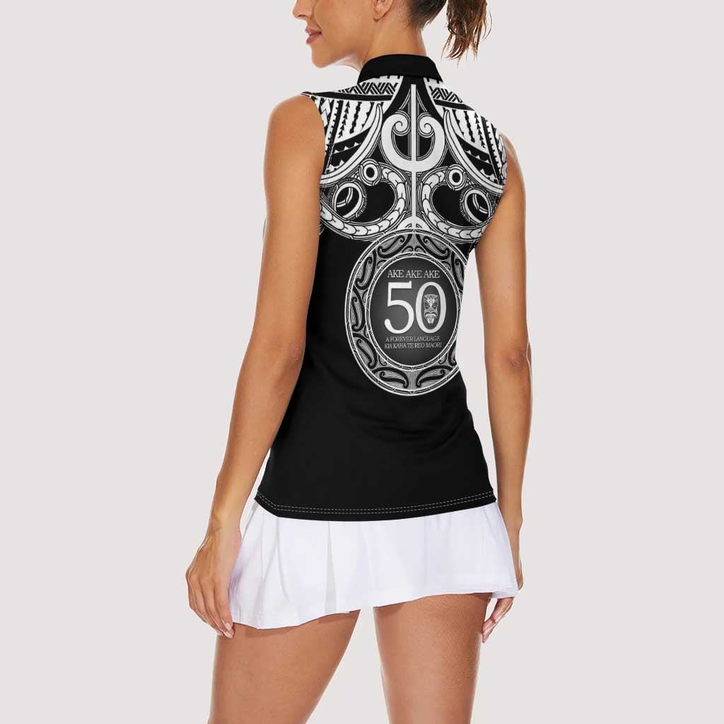 Kia Kaha Te Reo Maori New Zealand Women Sleeveless Polo Shirt 50th Anniversary Ake Ake Ake - Aussie Hoodie