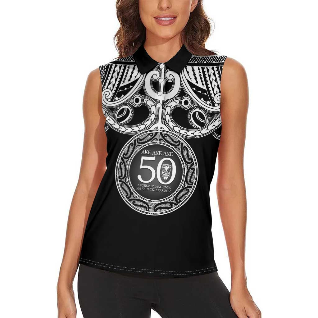 Kia Kaha Te Reo Maori New Zealand Women Sleeveless Polo Shirt 50th Anniversary Ake Ake Ake - Aussie Hoodie