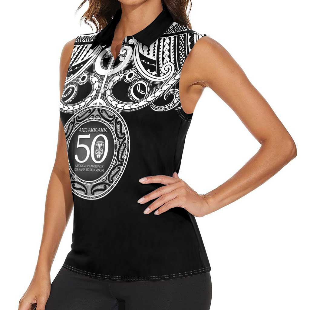 Kia Kaha Te Reo Maori New Zealand Women Sleeveless Polo Shirt 50th Anniversary Ake Ake Ake - Aussie Hoodie