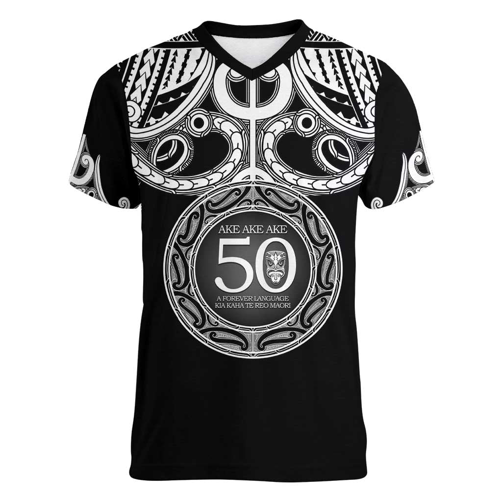 Kia Kaha Te Reo Maori New Zealand Women V-Neck T-Shirt 50th Anniversary Ake Ake Ake - Aussie Hoodie