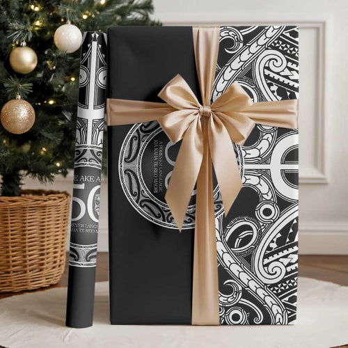 Kia Kaha Te Reo Maori New Zealand Wrapping Paper 50th Anniversary Ake Ake Ake - Aussie Hoodie