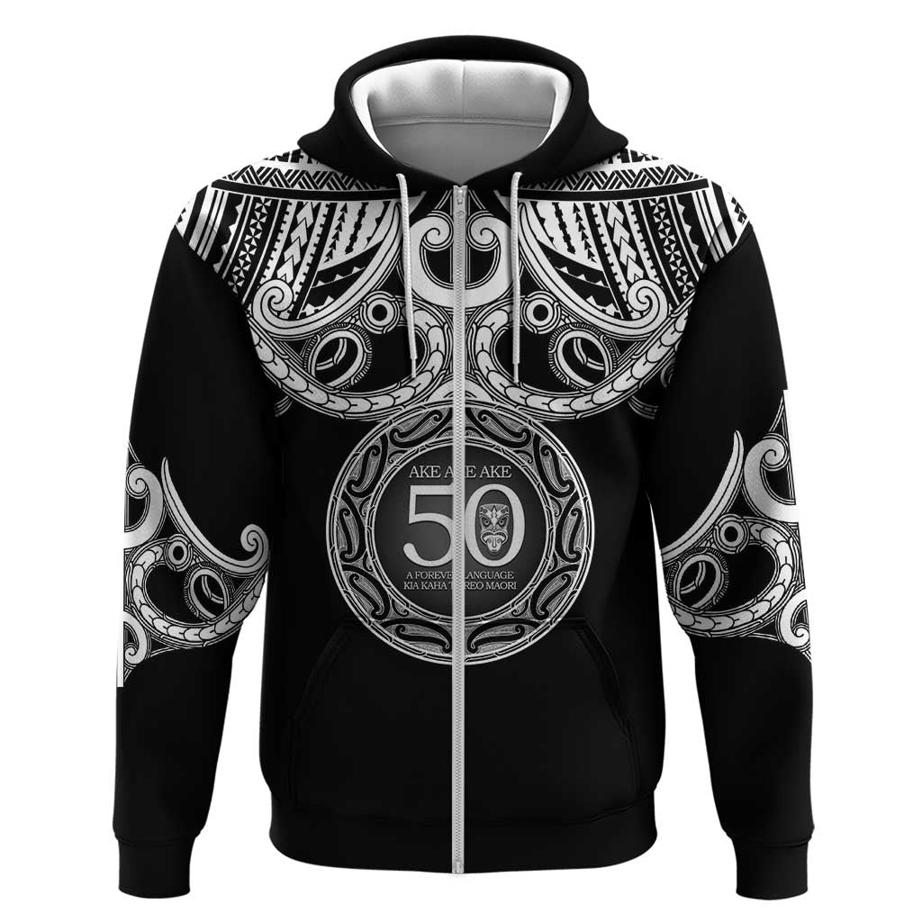 Kia Kaha Te Reo Maori New Zealand Zip Hoodie 50th Anniversary Ake Ake Ake - Aussie Hoodie
