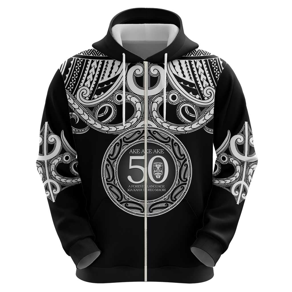 Kia Kaha Te Reo Maori New Zealand Zip Hoodie 50th Anniversary Ake Ake Ake - Aussie Hoodie