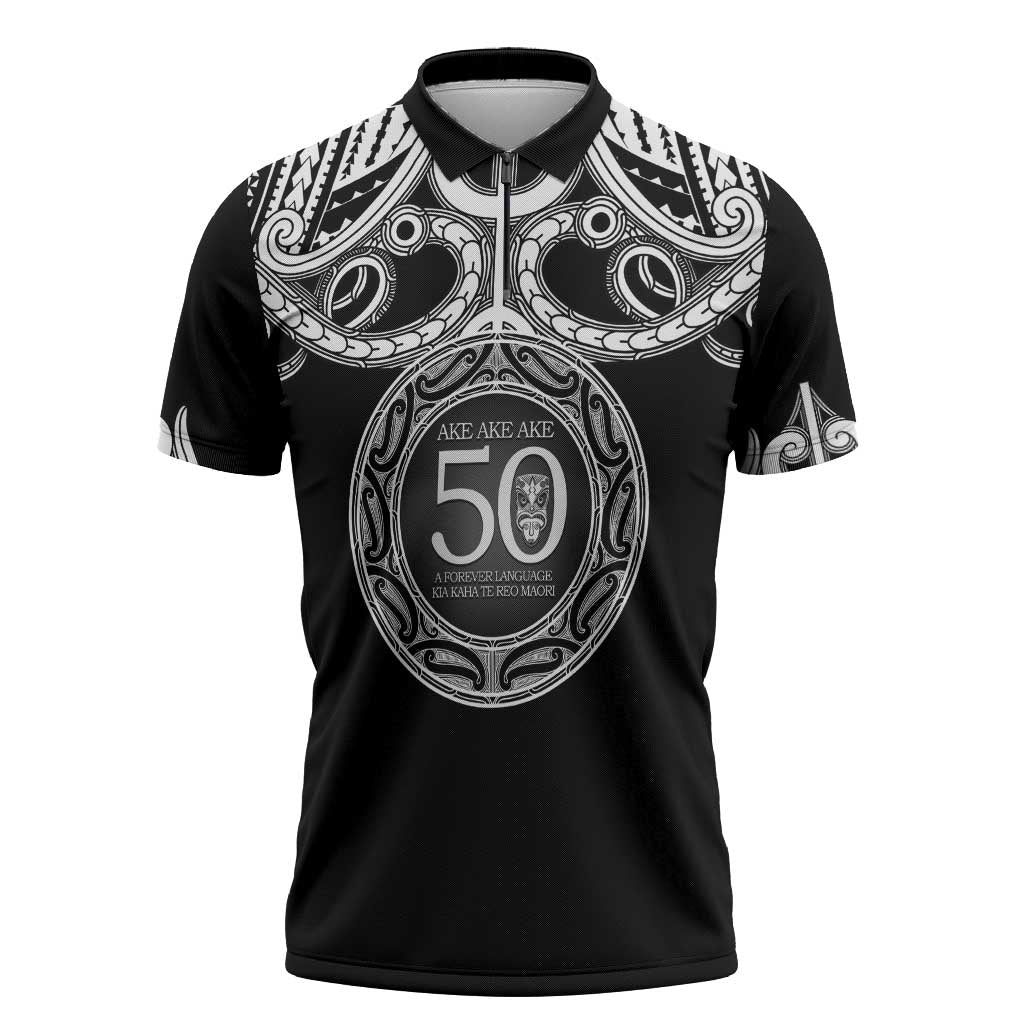 Kia Kaha Te Reo Maori New Zealand Zipper Polo Shirt 50th Anniversary Ake Ake Ake - Aussie Hoodie