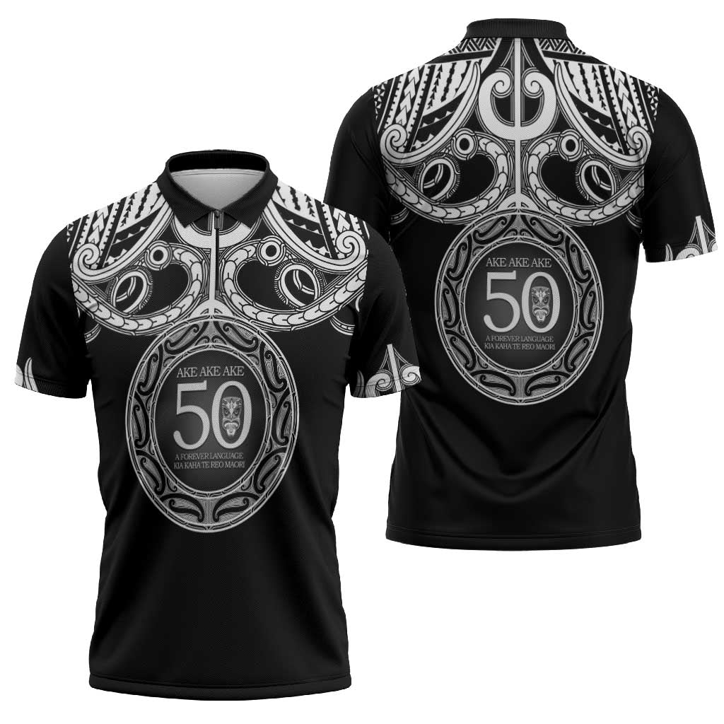 Kia Kaha Te Reo Maori New Zealand Zipper Polo Shirt 50th Anniversary Ake Ake Ake - Aussie Hoodie