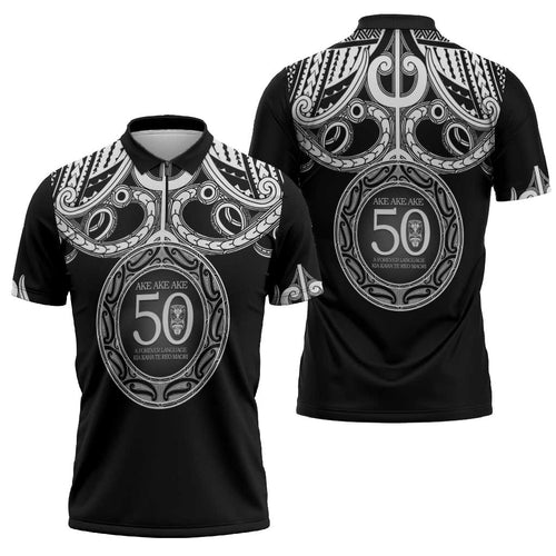 Kia Kaha Te Reo Maori New Zealand Zipper Polo Shirt 50th Anniversary Ake Ake Ake - Aussie Hoodie