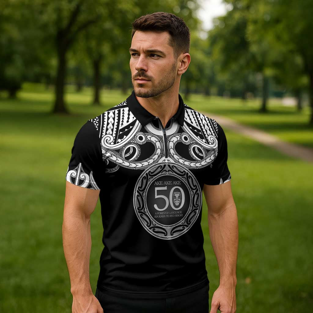 Kia Kaha Te Reo Maori New Zealand Zipper Polo Shirt 50th Anniversary Ake Ake Ake - Aussie Hoodie