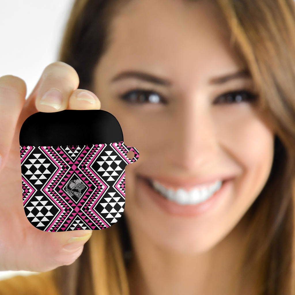 New Zealand Mawhero Taniko Motifs AirPods Case Maori Poi Dance Costume Inspired