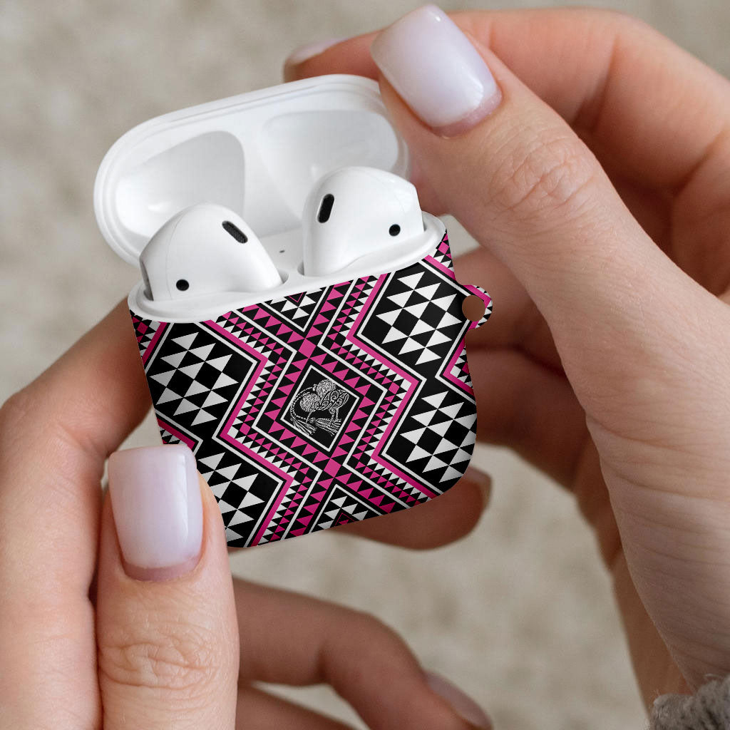 New Zealand Mawhero Taniko Motifs AirPods Case Maori Poi Dance Costume Inspired