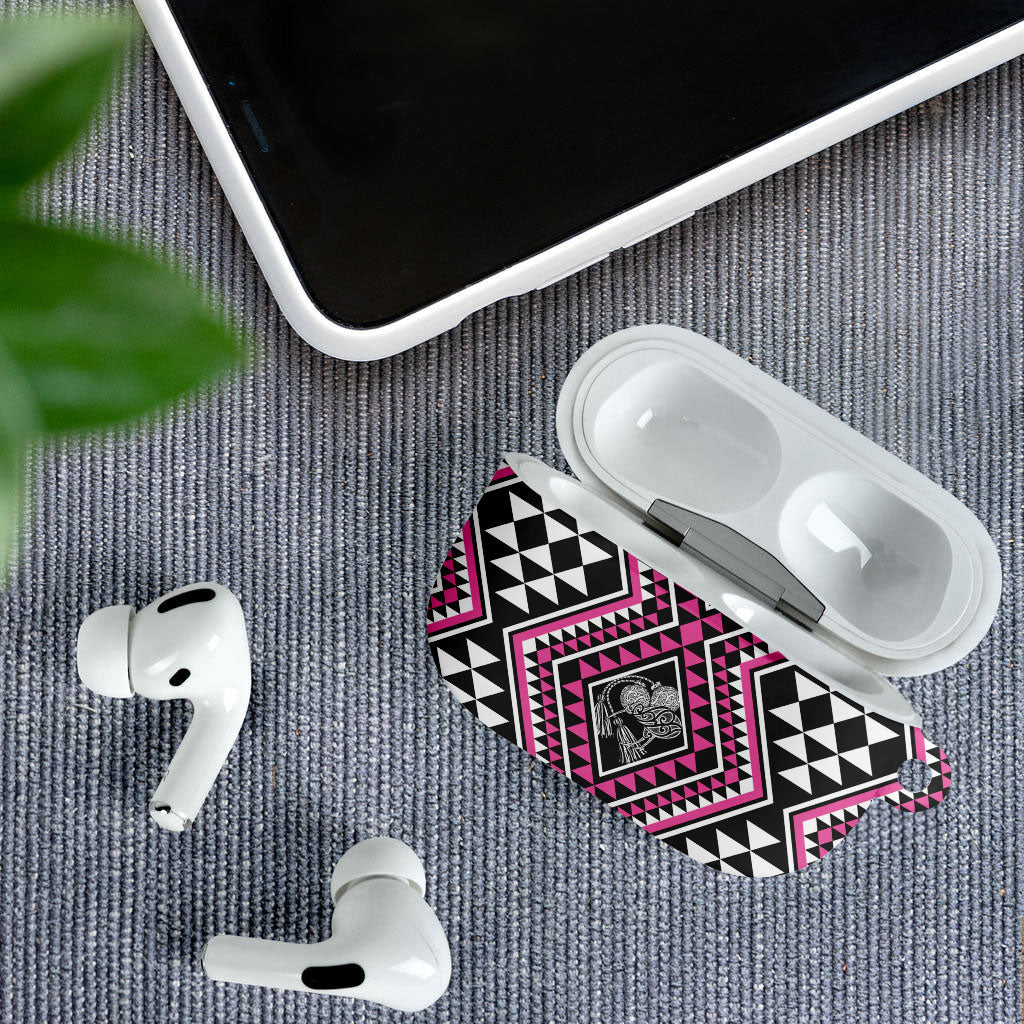 New Zealand Mawhero Taniko Motifs AirPods Case Maori Poi Dance Costume Inspired