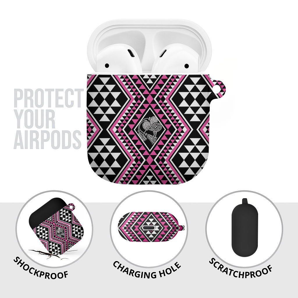 New Zealand Mawhero Taniko Motifs AirPods Case Maori Poi Dance Costume Inspired