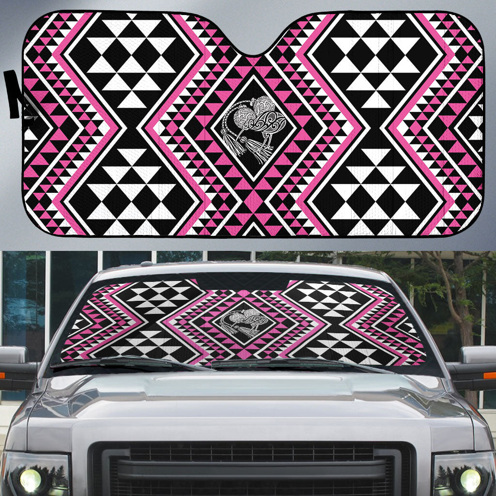 New Zealand Mawhero Taniko Motifs Auto Sun Shade Maori Poi Dance Costume Inspired
