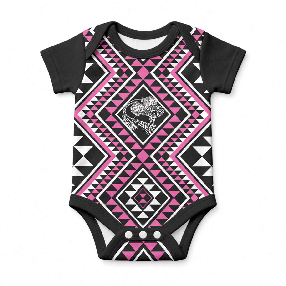 New Zealand Mawhero Taniko Motifs Baby Onesie Maori Poi Dance Costume Inspired