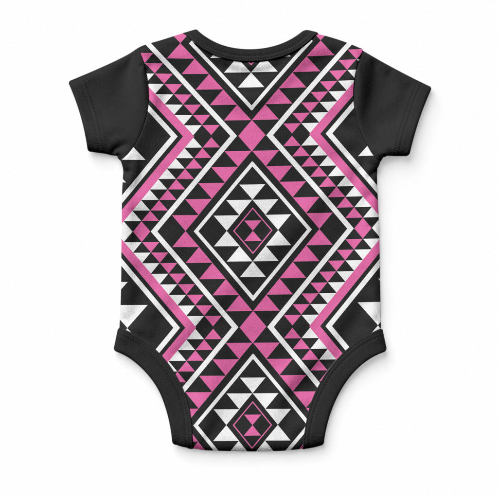 New Zealand Mawhero Taniko Motifs Baby Onesie Maori Poi Dance Costume Inspired