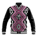 New Zealand Mawhero Taniko Motifs Baseball Jacket Maori Poi Dance Costume Inspired