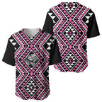 New Zealand Mawhero Taniko Motifs Baseball Jersey Maori Poi Dance Costume Inspired