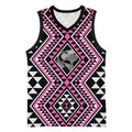 New Zealand Mawhero Taniko Motifs Basketball Jersey Maori Poi Dance Costume Inspired