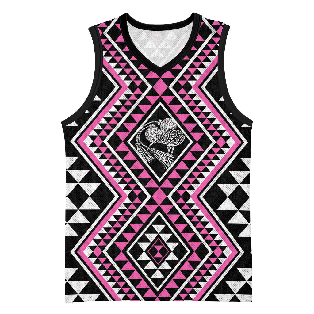 New Zealand Mawhero Taniko Motifs Basketball Jersey Maori Poi Dance Costume Inspired