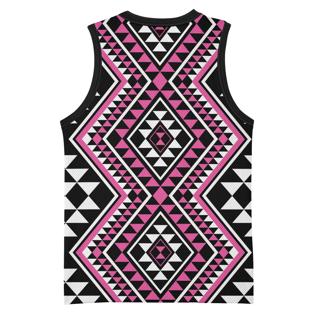 New Zealand Mawhero Taniko Motifs Basketball Jersey Maori Poi Dance Costume Inspired
