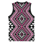 New Zealand Mawhero Taniko Motifs Basketball Jersey Maori Poi Dance Costume Inspired