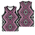 New Zealand Mawhero Taniko Motifs Basketball Jersey Maori Poi Dance Costume Inspired