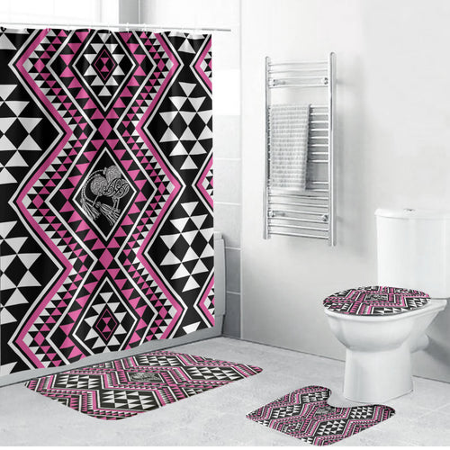 New Zealand Mawhero Taniko Motifs Bathroom Set Maori Poi Dance Costume Inspired