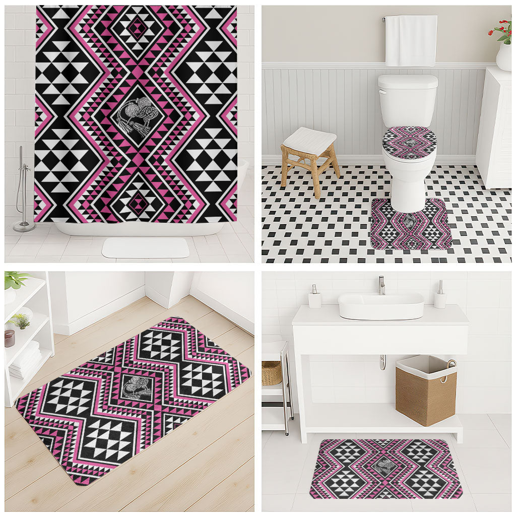 New Zealand Mawhero Taniko Motifs Bathroom Set Maori Poi Dance Costume Inspired