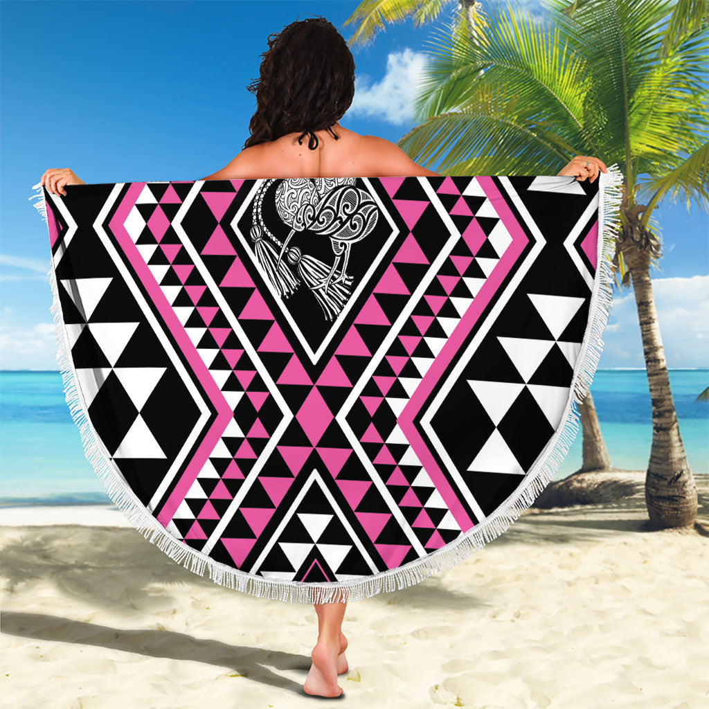 New Zealand Mawhero Taniko Motifs Beach Blanket Maori Poi Dance Costume Inspired