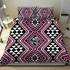 New Zealand Mawhero Taniko Motifs Bedding Set Maori Poi Dance Costume Inspired
