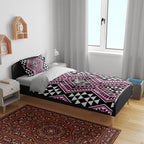 New Zealand Mawhero Taniko Motifs Bedding Set Maori Poi Dance Costume Inspired