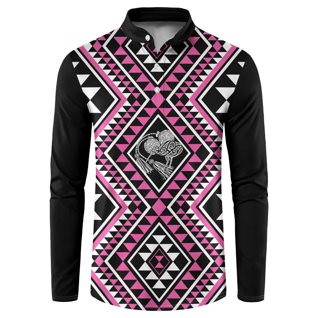 New Zealand Mawhero Taniko Motifs Button Sweatshirt Maori Poi Dance Costume Inspired