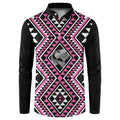 New Zealand Mawhero Taniko Motifs Button Sweatshirt Maori Poi Dance Costume Inspired