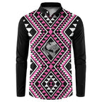 New Zealand Mawhero Taniko Motifs Button Sweatshirt Maori Poi Dance Costume Inspired