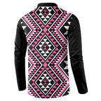 New Zealand Mawhero Taniko Motifs Button Sweatshirt Maori Poi Dance Costume Inspired