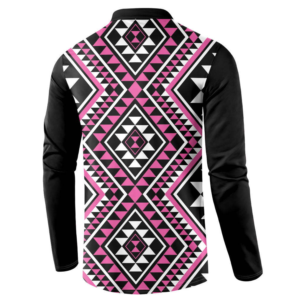 New Zealand Mawhero Taniko Motifs Button Sweatshirt Maori Poi Dance Costume Inspired