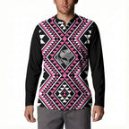 New Zealand Mawhero Taniko Motifs Button Sweatshirt Maori Poi Dance Costume Inspired